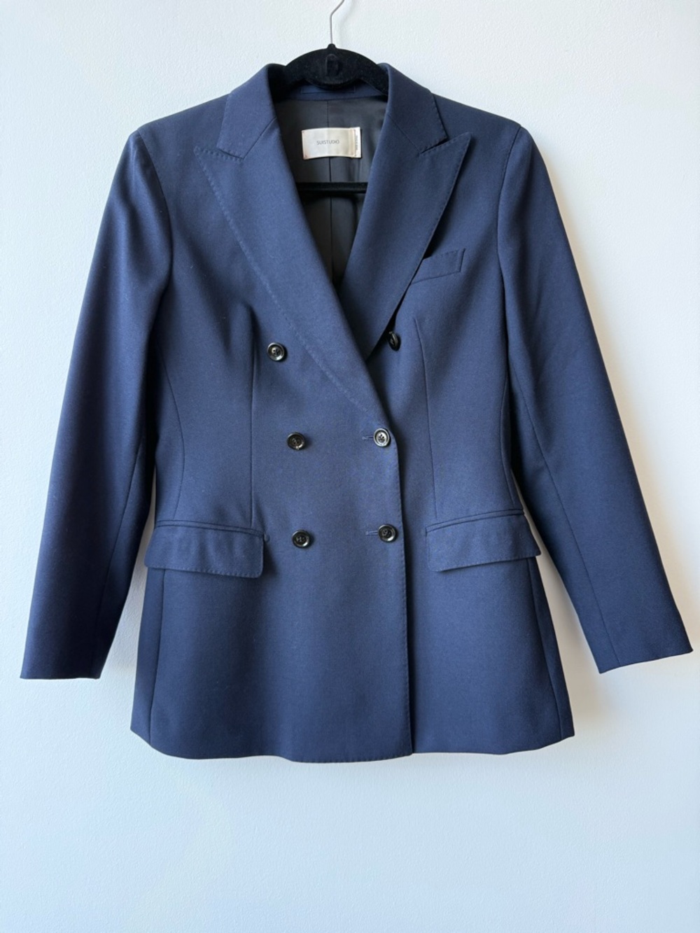 Preppy Double-Breasted Navy Women's Blazer